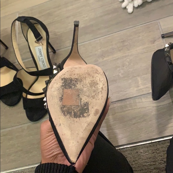 Valentino mesh Rockstud studded Leather heels - Picture 4 of 5